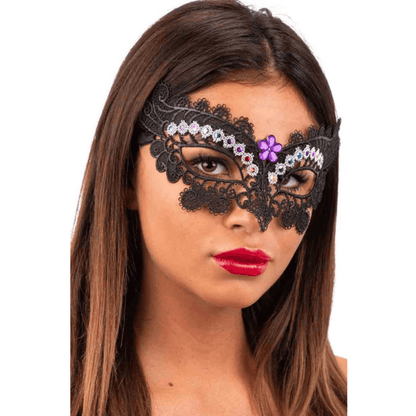 Alpha 55 masque loup Loup macramé strass noir – Chic & scintillant