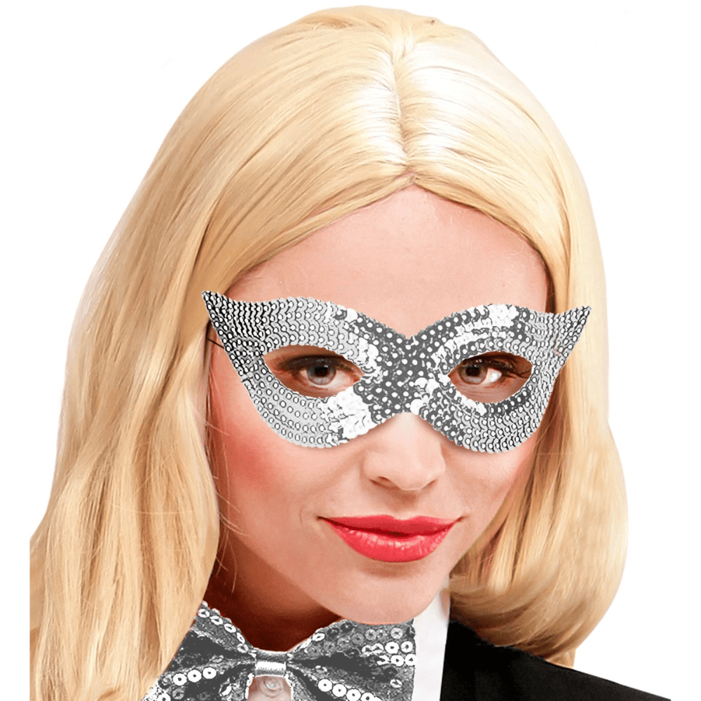 Alpha 55 masque loup Masque Loup à Sequins Argent – Scintillant & Élégant