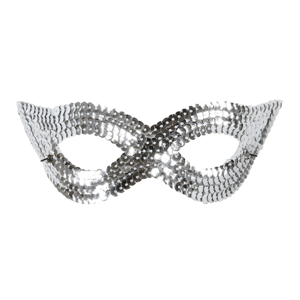 Alpha 55 masque loup Masque Loup à Sequins Argent – Scintillant & Élégant