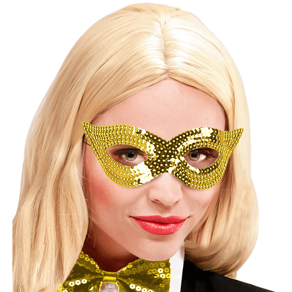 Alpha 55 masque loup Masque Loup à Sequins Doré – Scintillant & Glamour