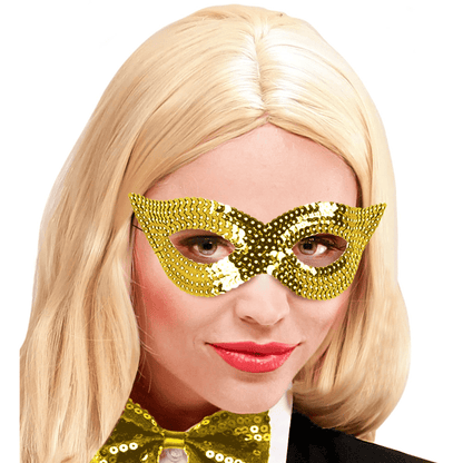 Alpha 55 masque loup Masque Loup à Sequins Doré – Scintillant & Glamour