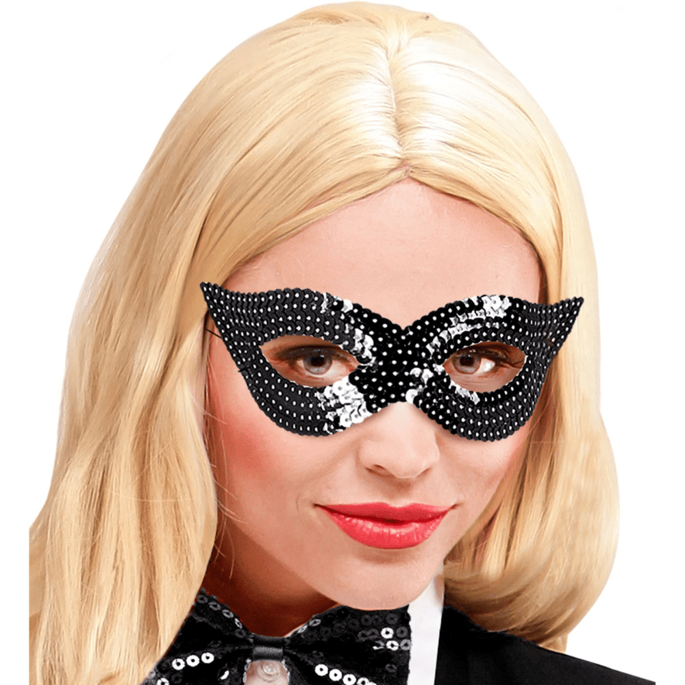 Alpha 55 masque loup Masque Loup à Sequins Noir – Chic & Mystérieux