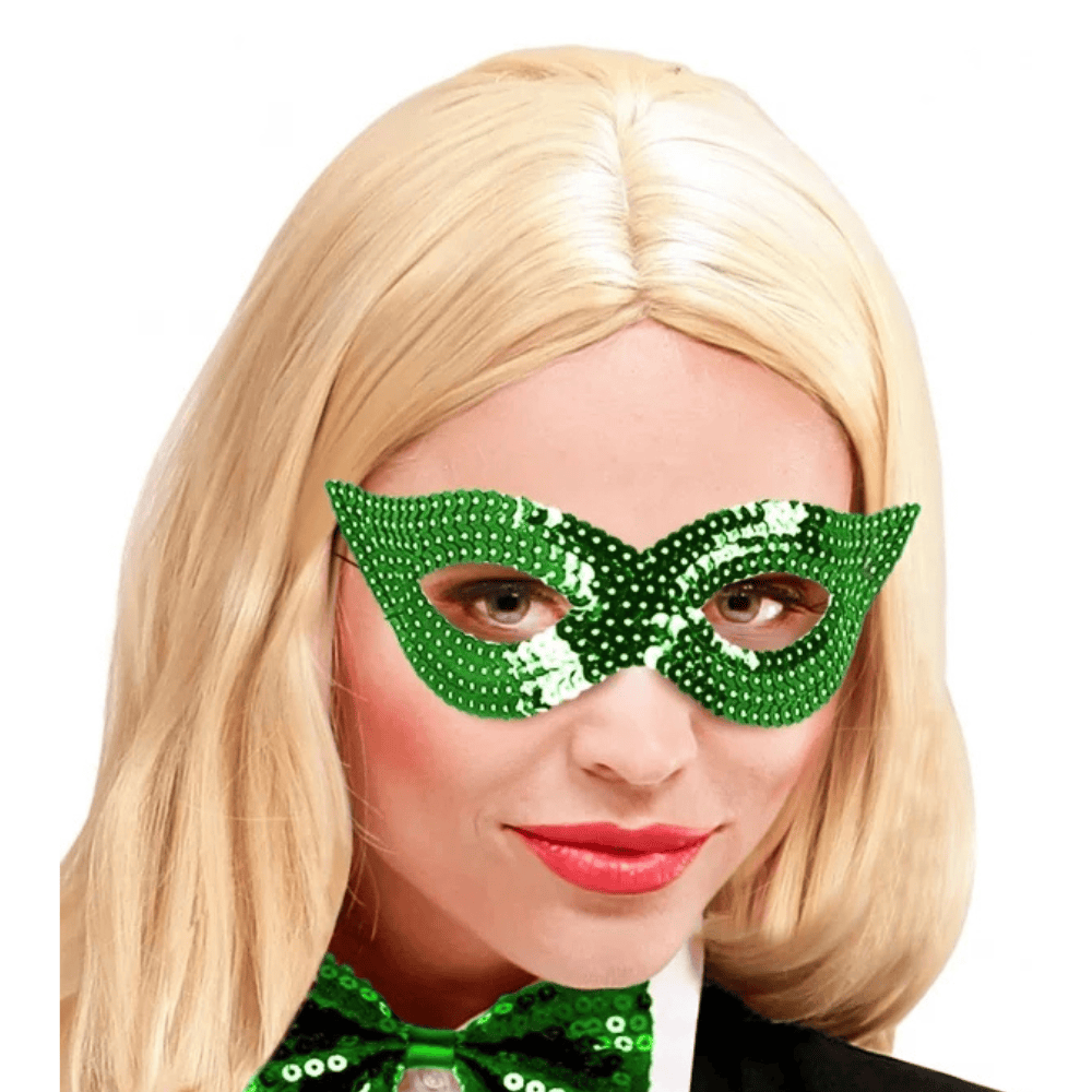 Alpha 55 masque loup Masque Loup à Sequins Vert – Scintillant & Original
