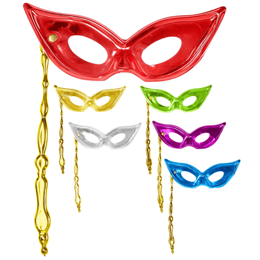 Alpha 55 masque loup Masque Loup Papillon Métallisé sur Bâton – Chic & Festif