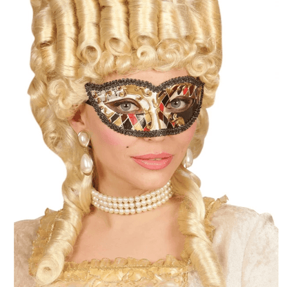 Alpha 55 masque loup Masque Vénitien Arlequin Doré – Élégant & Théâtral
