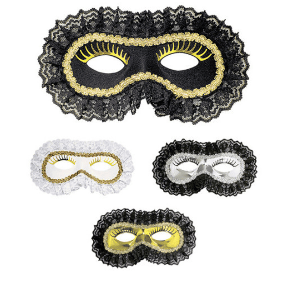 Alpha 55 masque loup Masque Vénitien Volants Métallisé – Chic & Théâtral