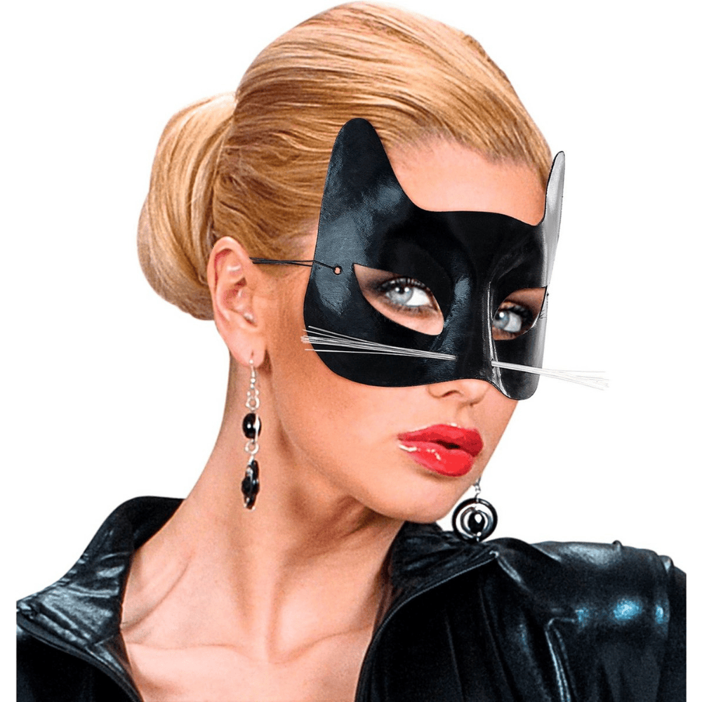Alpha 55 masque loup Noir Masque yeux chat noir avec moustaches – Déguisement fun