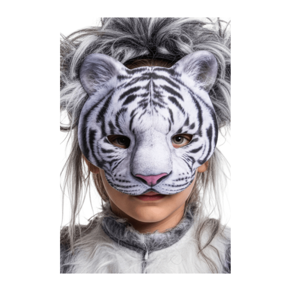 Alpha 55 masque neutre Demi-Masque Tigre Blanc – Déguisement Animal