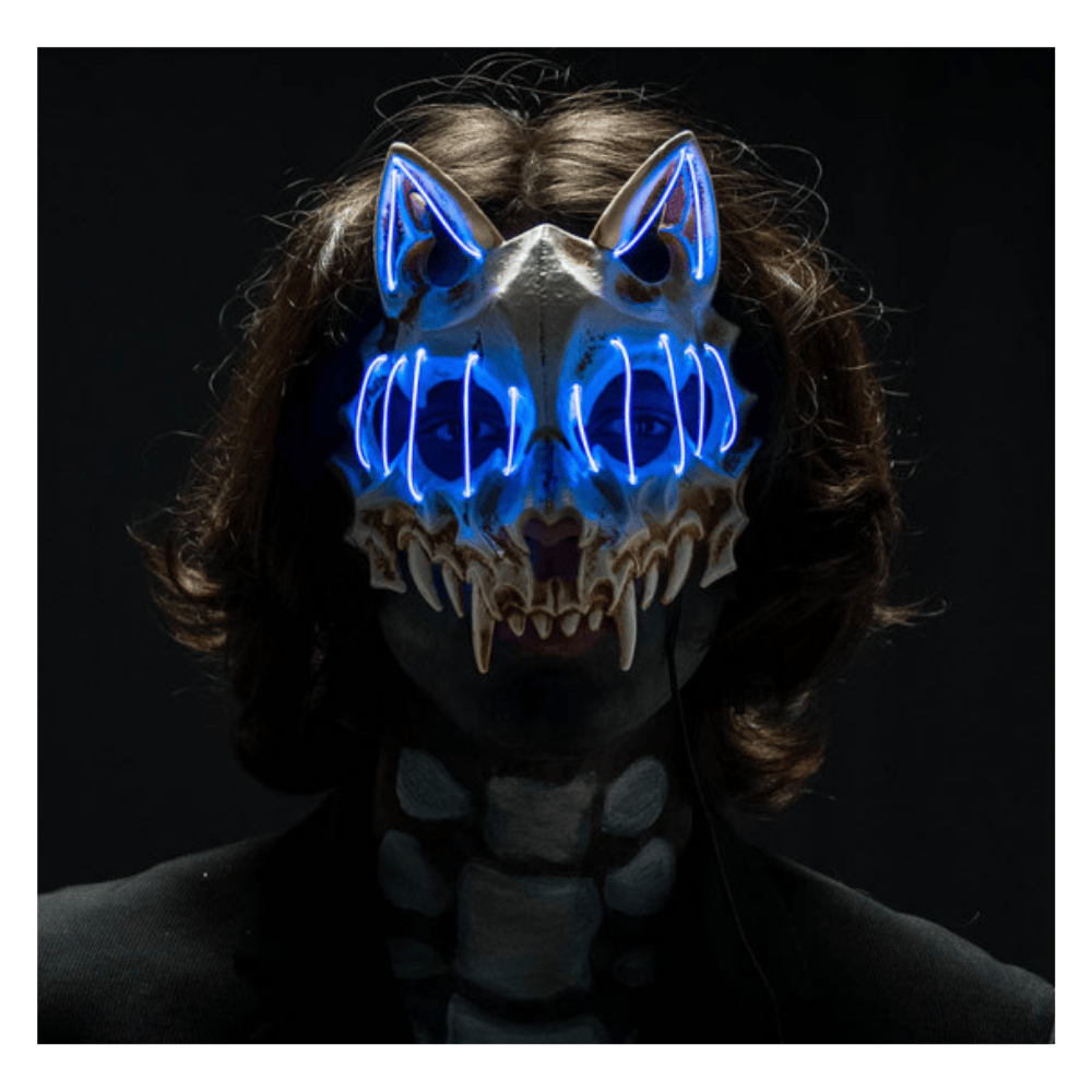 Alpha 55 Masque PVC Squelette Loup LED – Halloween