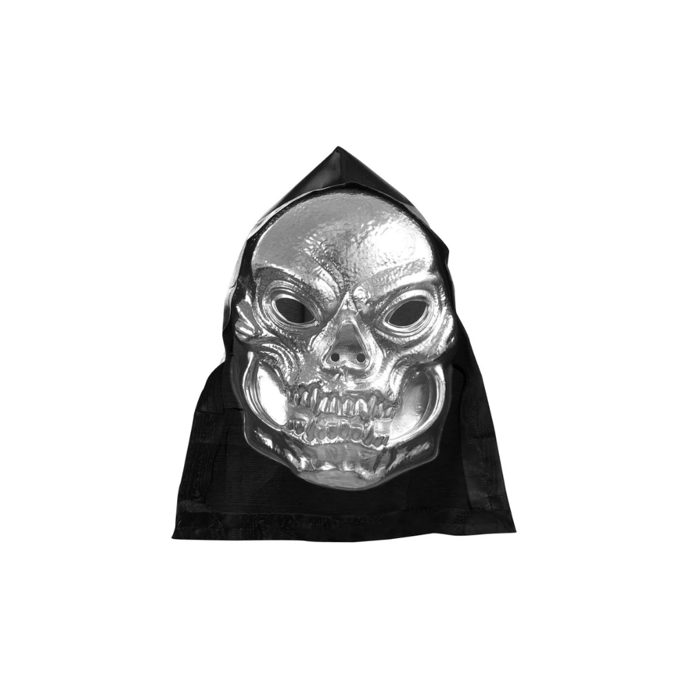 Alpha 55 Masque Rigide Capuche Crâne Argent Halloween