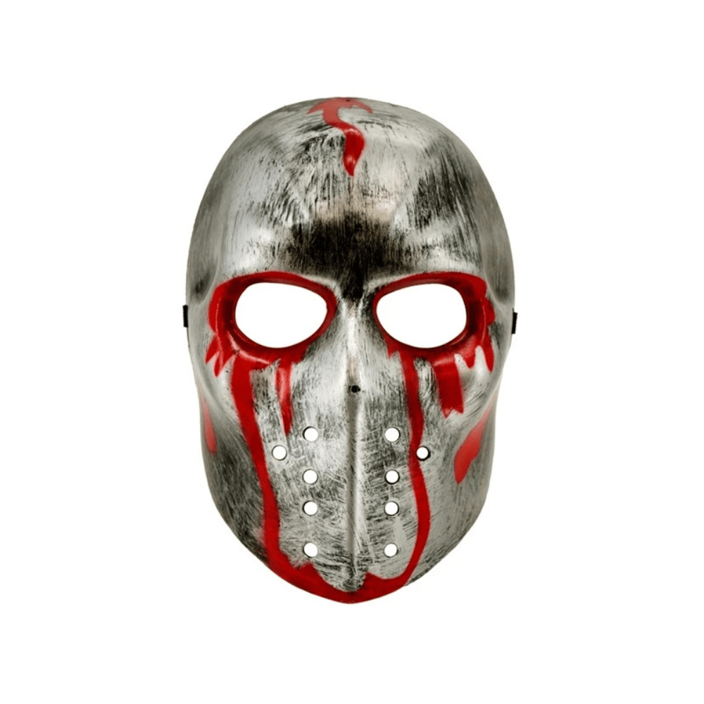 Alpha 55 Masque Rigide Hockeyeur Métallisé Sang Halloween