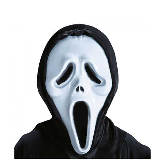 Alpha 55 masque scream Blanc Masque Scream en Plastique avec Capuche – Halloween