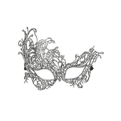 Alpha 55 masques Argenté Loup Macramé Forme Asymétrique – Déguisement