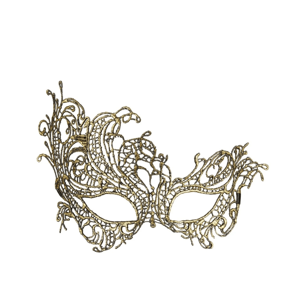 Alpha 55 masques Doré Loup Macramé Forme Asymétrique – Déguisement