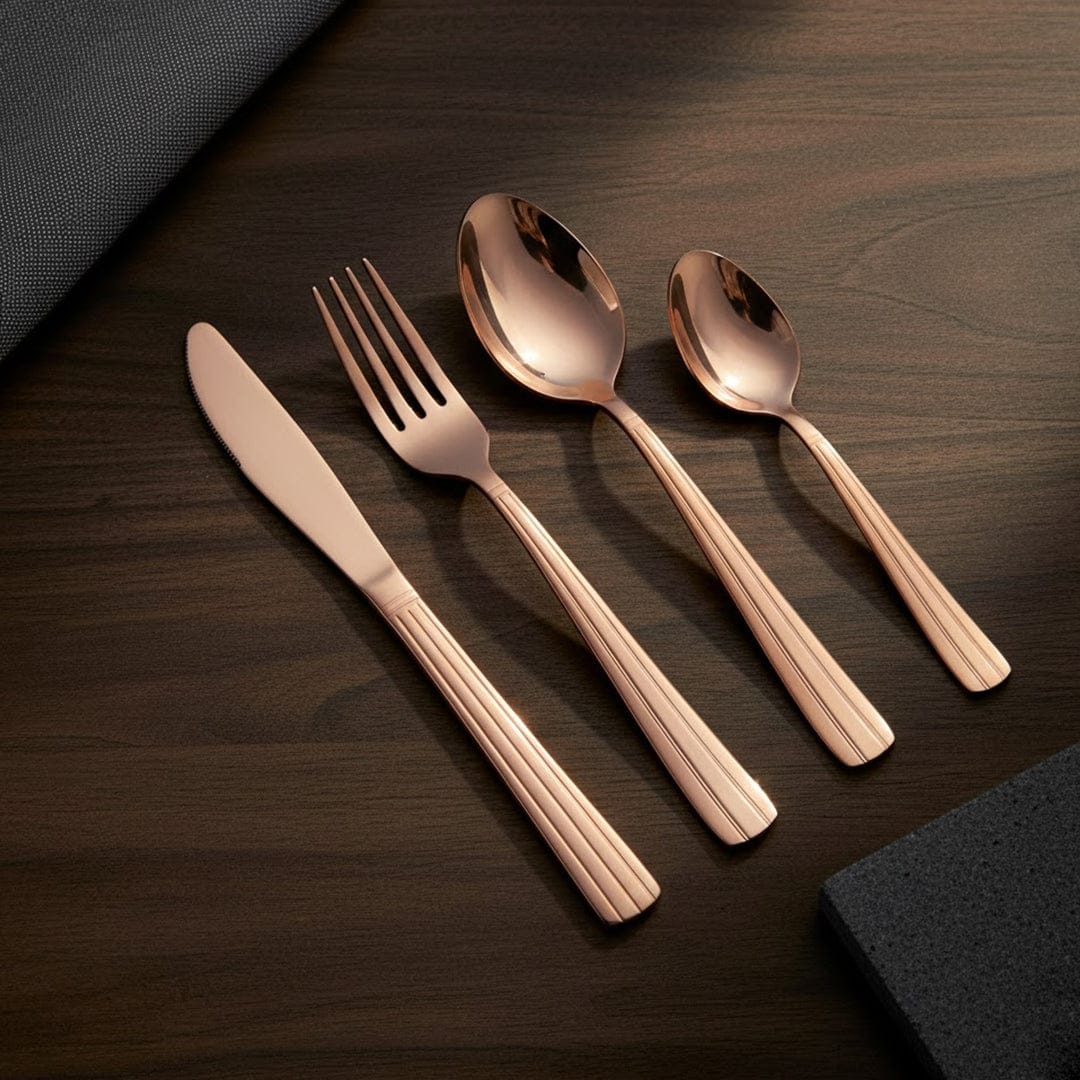 Alpha 55 Ménagère 24 pièces inox cuivre – Élégance & qualité