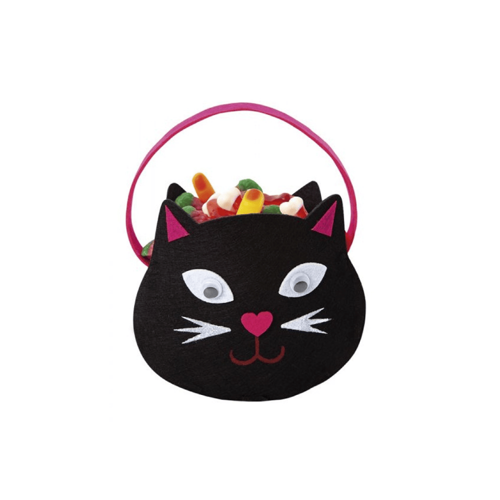 Alpha 55 menottes Porte Bonbons Feutrine Chat 23 cm Halloween