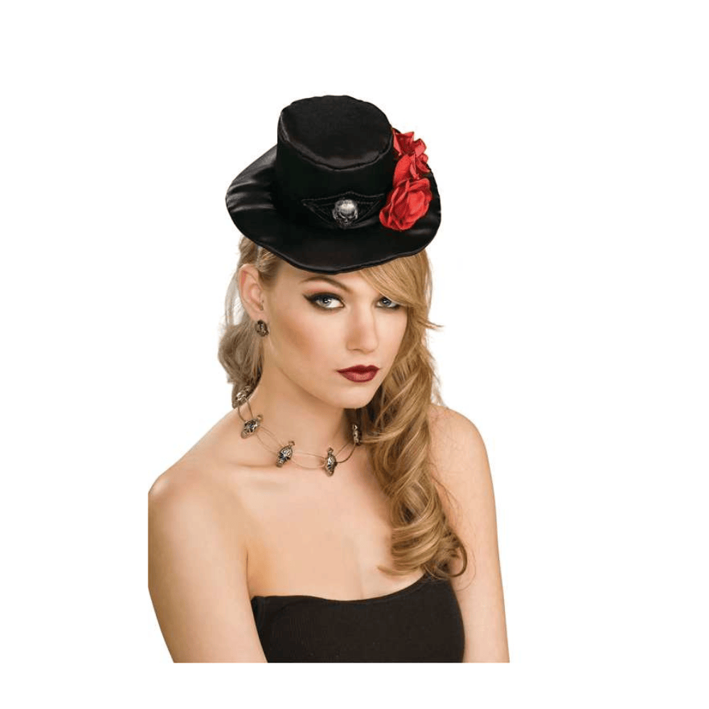 Alpha 55 Mini Chapeau Haut de Forme avec Fleur Accessoire Fête