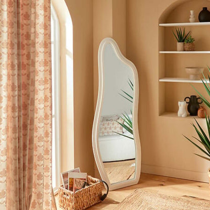 Alpha 55 Miroir mural organique Emily blanc – Moderne & naturel