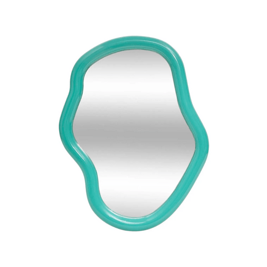 Alpha 55 Miroir mural organique Reza vert d’eau – Tendance & frais