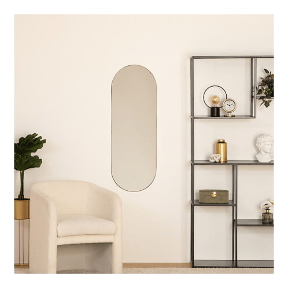 Alpha 55 Miroir Séléna 112 x 40 cm en Métal Doré