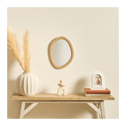 Alpha 55 Miroir Tilia en bois et corde naturel