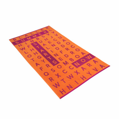 Alpha 55 mots croisés Drap de plage Marine blanc en velours 100x180 (couleur aléatoire)