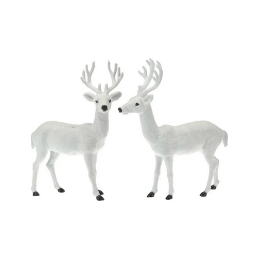 Alpha 55 Moyen Cerf blanc debout – décoration de Noël élégante