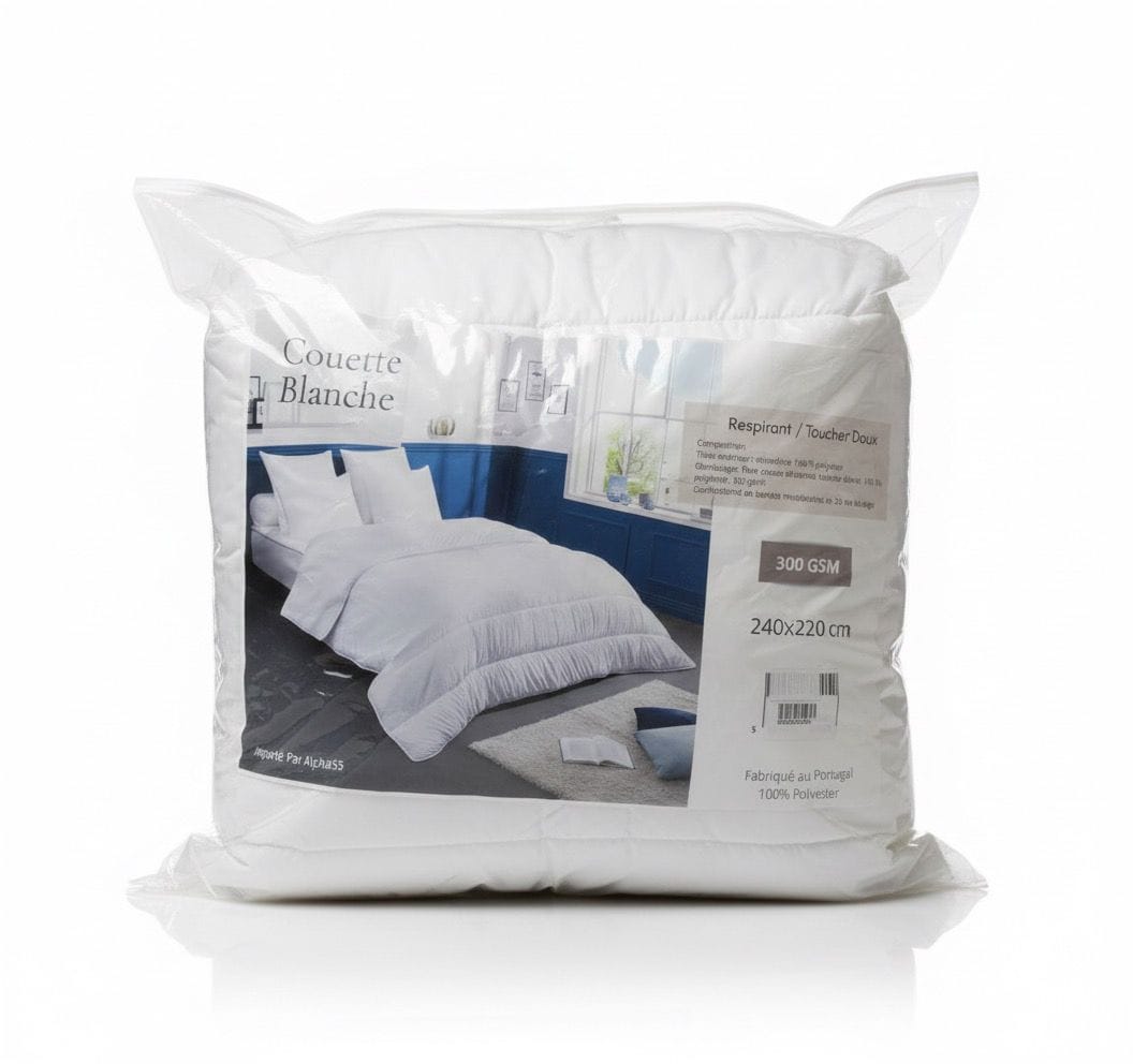 Alpha 55 Moyen Couette Blanche 300g – Légère, Douce & Confortable