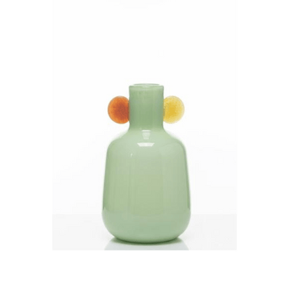 Alpha 55 Moyen Vase Bulbeux en Verre Vert Pastel – Col Étroit Élégant