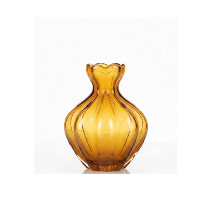 Alpha 55 Moyen Vase Citrouille en Verre Ambre – Chic & Décoratif