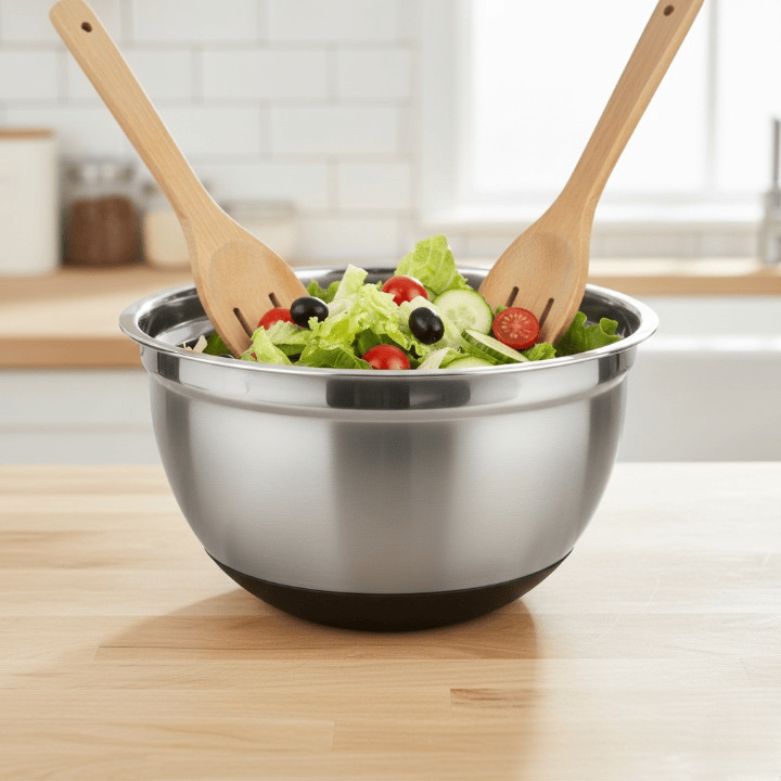 Alpha 55 Moyenne Saladier antidérapant en inox – Pratique et résistant