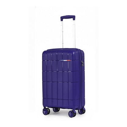 Alpha 55 Moyenne Trolley 8 Roues Coque Quadrillée Bleu – Style & Confort