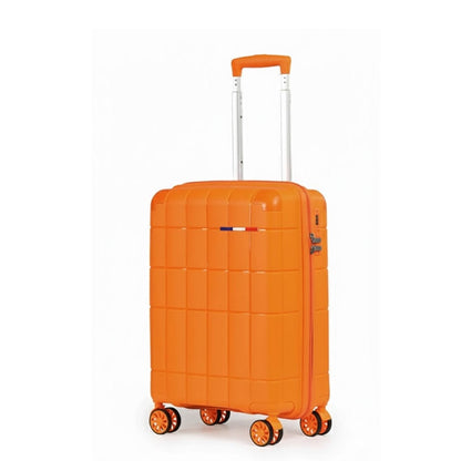 Alpha 55 Moyenne Trolley 8 Roues Coque Quadrillée Orange – Design & Robustesse