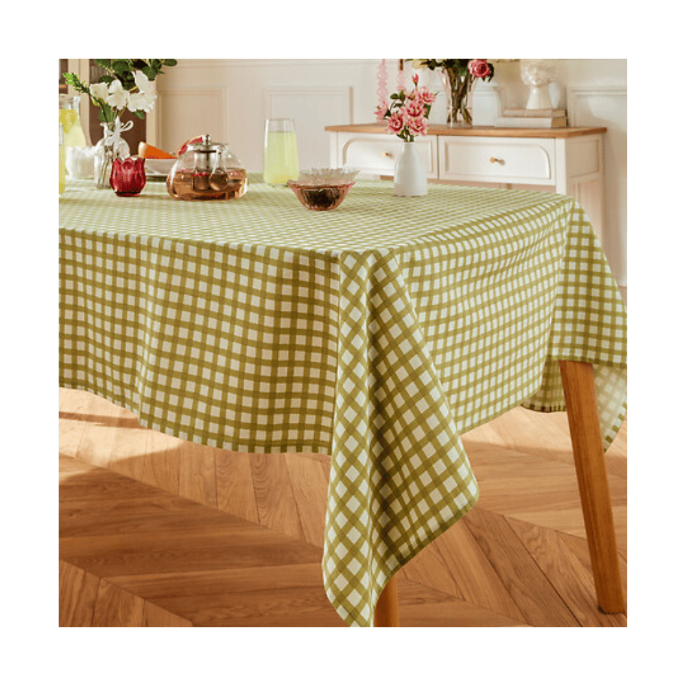 Alpha 55 Nappe imprimé fleurs rose vert clair