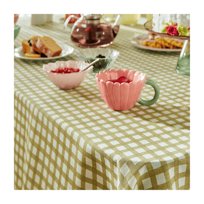 Alpha 55 Nappe imprimé fleurs rose vert clair