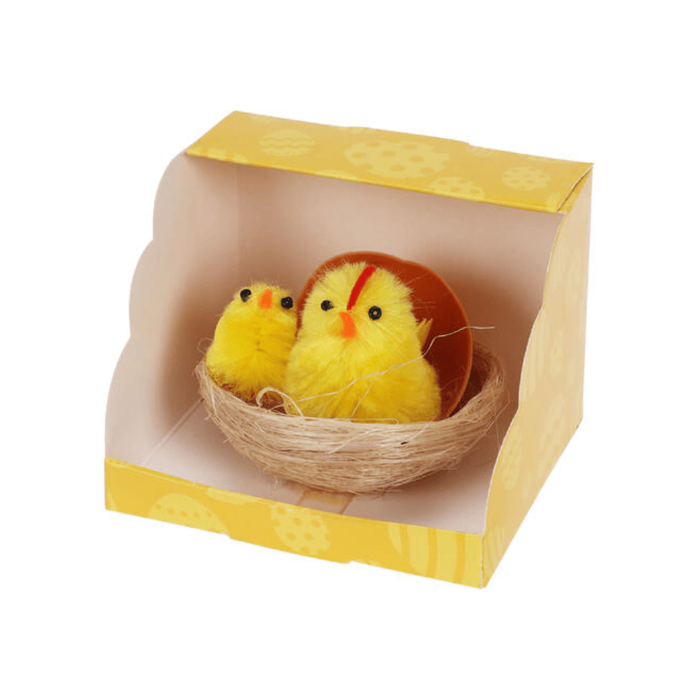 Alpha 55 Nid en polyester avec poussins peluche – Déco Pâques
