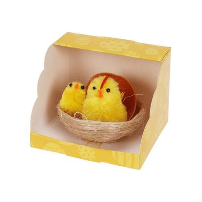 Alpha 55 Nid en polyester avec poussins peluche – Déco Pâques