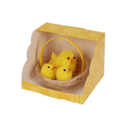 Alpha 55 Nid en polyester avec poussins peluche – Déco Pâques