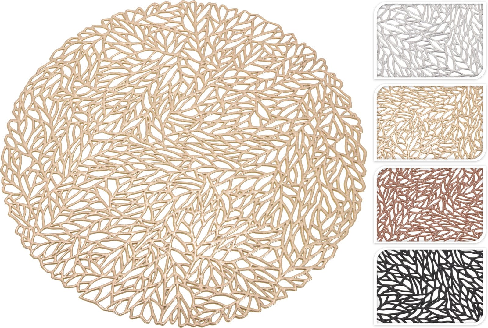 Noël, déco table : Set de table en pvc, 3 couleurs assorties diamètre 38 cm