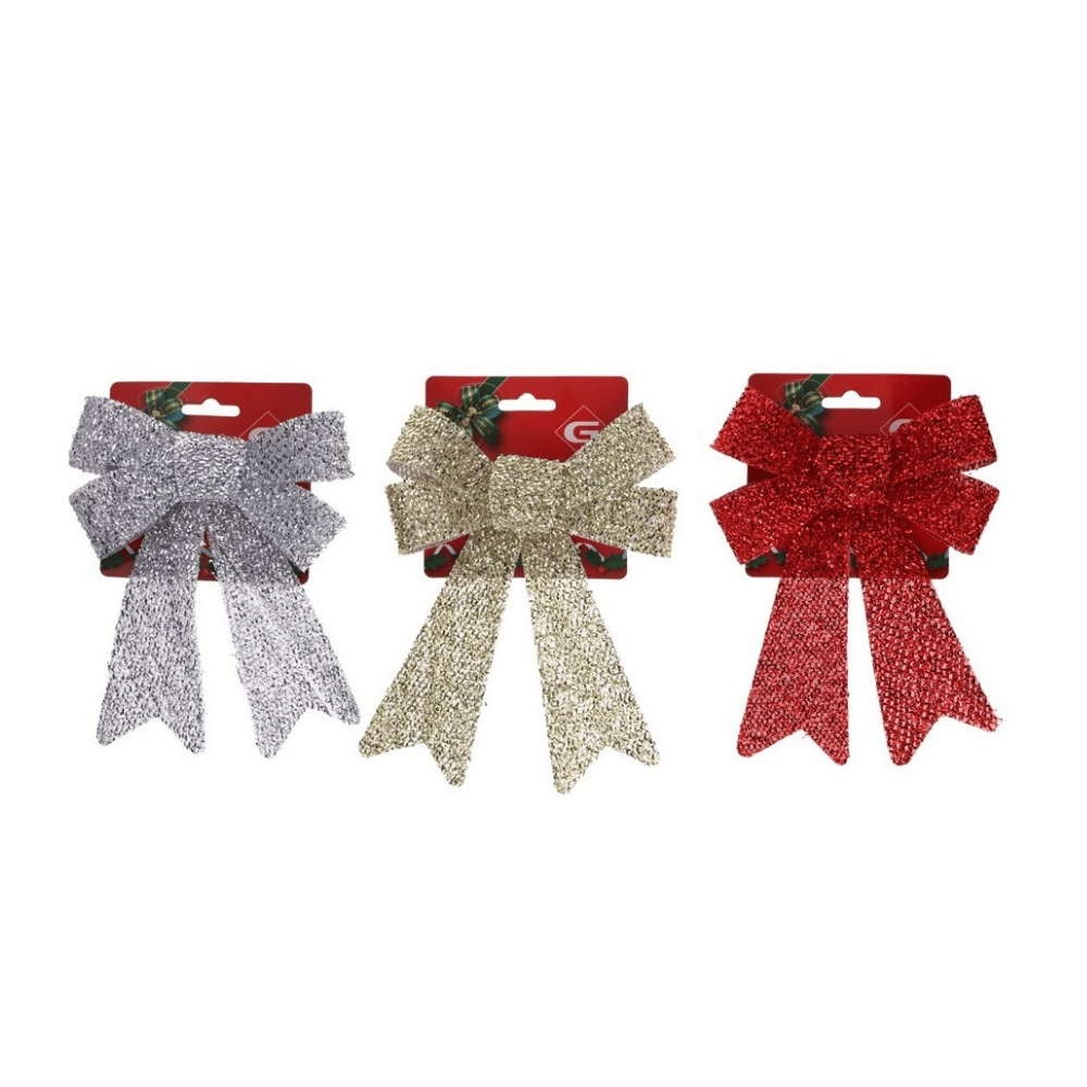 Alpha 55 Nœud à paillettes – Décoration de Noël brillante et chic