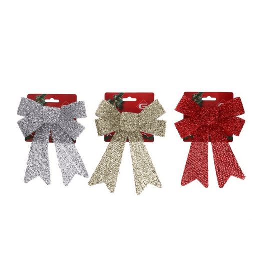 Alpha 55 Nœud à paillettes – Décoration de Noël brillante et chic