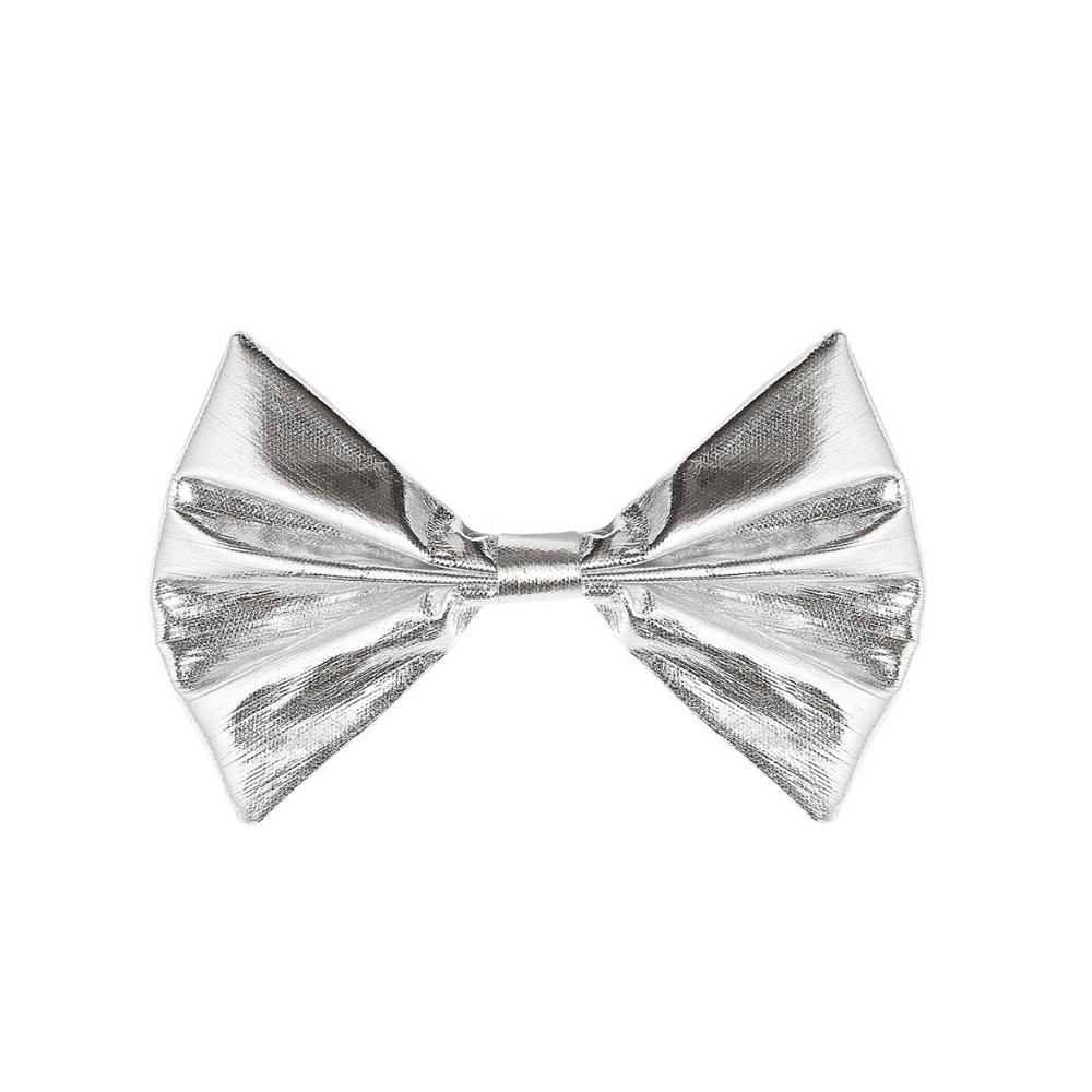 Alpha 55 nœud Nœud papillon métallisé argenté – Accessoire festif chic