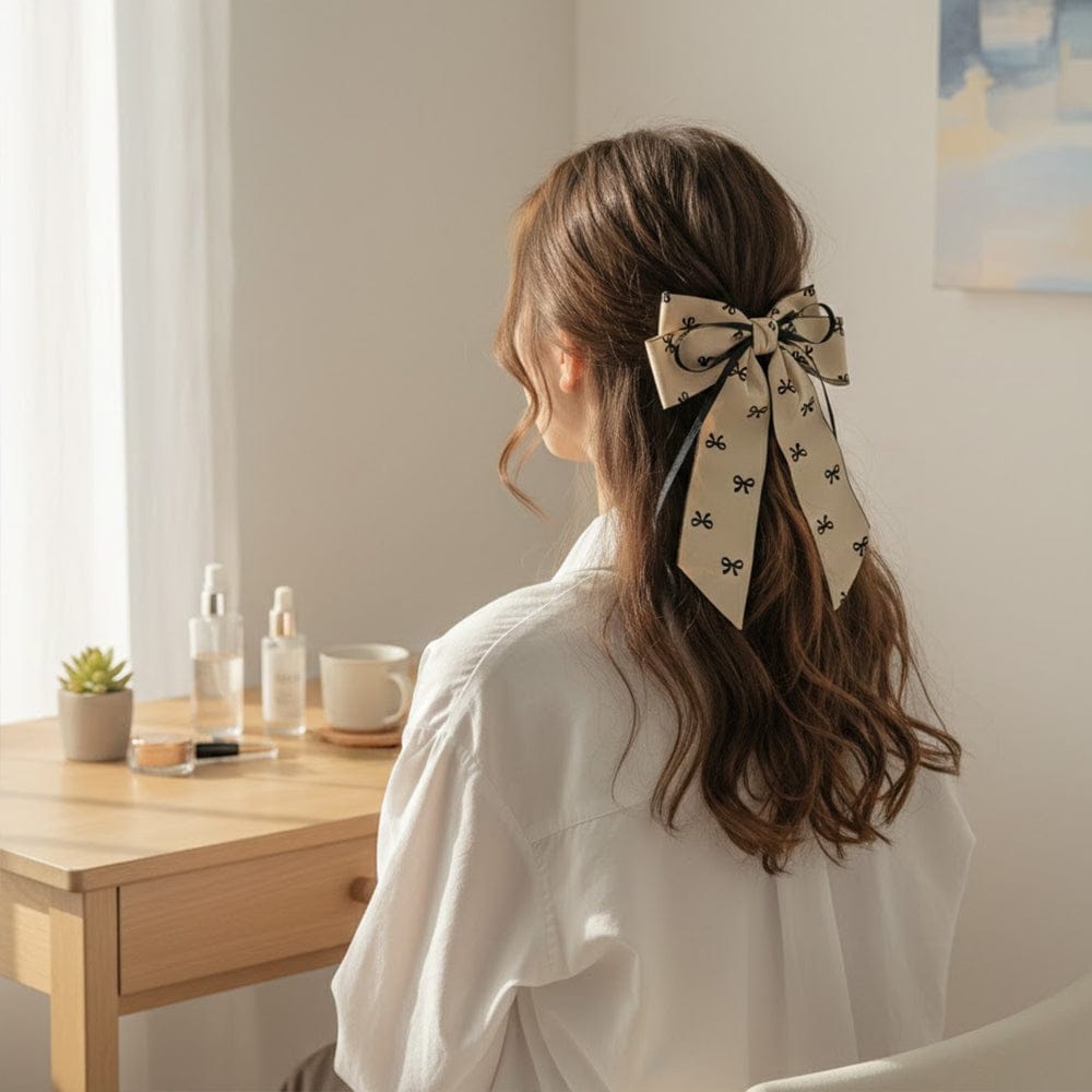Alpha 55 Nœud tissu double nœuds – Accessoire cheveux élégant
