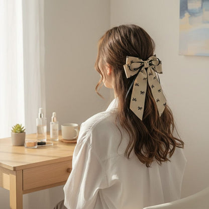 Alpha 55 Nœud tissu double nœuds – Accessoire cheveux élégant