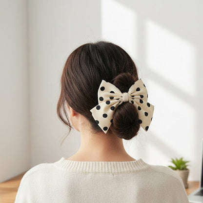 Alpha 55 Nœud tissu pois – Accessoire cheveux rétro chic