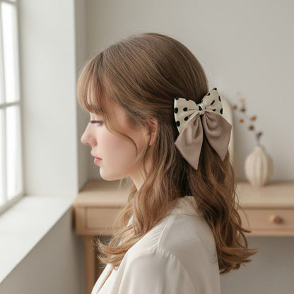 Alpha 55 Nœud tissu pois – Accessoire cheveux rétro chic