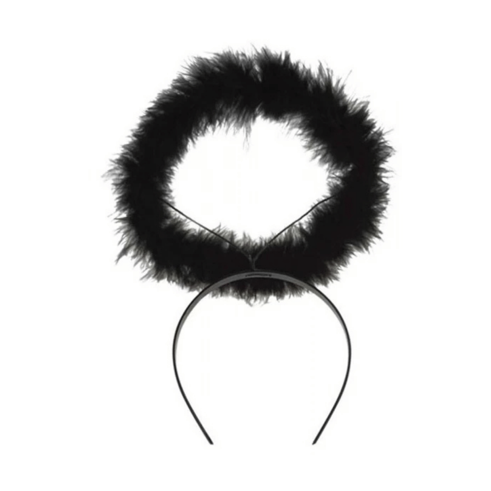 Alpha 55 Noir Auréole d’ange marabout – Accessoire de déguisement