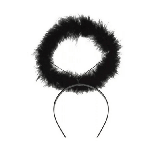 Alpha 55 Noir Auréole d’ange marabout – Accessoire de déguisement