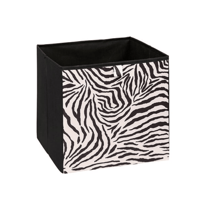Alpha 55 Noir Boîte de rangement Zebra en polyester noir