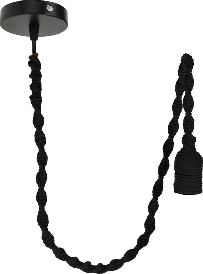 Alpha 55 noir Corde de lampe macramé 93 cm